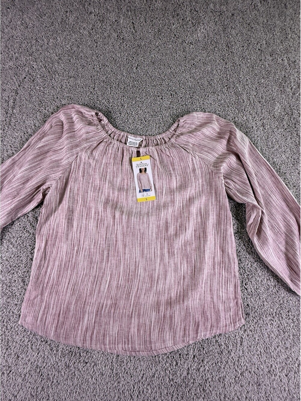 NWT Boston Traders Women’s Linen Blend Boho Blouse Size Small Mauve